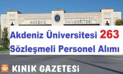 Akdeniz Üniversitesi, 263 Sözleşmeli Personel Alımı Yapacak