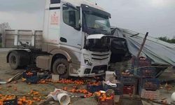Erzin'de Tır Portakal Tezgahına Daldı: 1 Yaralı