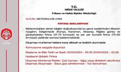 Niğde Valiliği’nden fırtına uyarısı