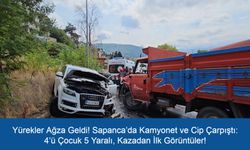 Yürekler Ağza Geldi! Sapanca’da Kamyonet ve Cip Çarpıştı: 4’ü Çocuk 5 Yaralı, Kazadan İlk Görüntüler!