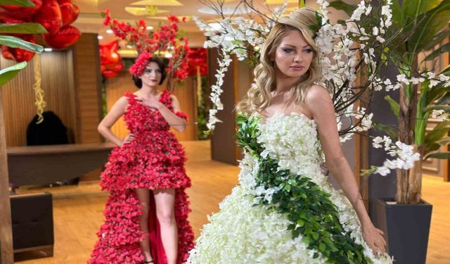 Diyarbakırlı moda tasarımcısı Sevgililer Günü’ne özel çiçekli gelinlik tasarladı