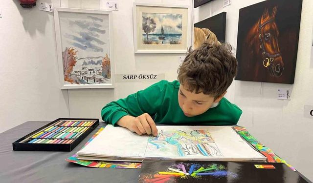 Sanat fuarının 10 yaşındaki ressamı konuştu