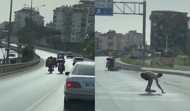 ALANYA'DA TRAFİK POLİSİ İLE MOTOSİKLET SÜRÜCÜSÜ ARASINDA KOVALAMACA