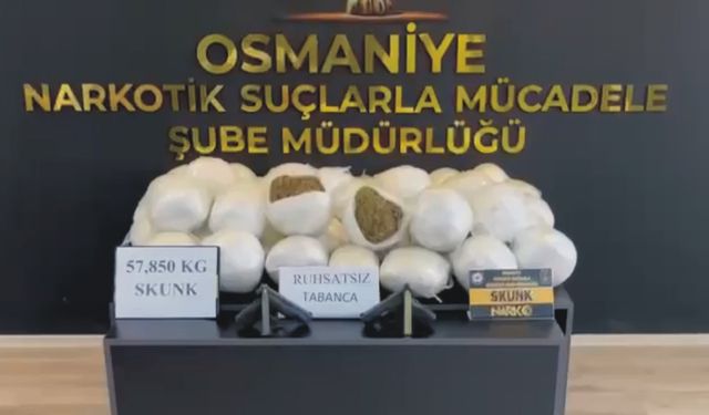 Osmaniye'de Büyük Narkotik Operasyonu 57 Kilo Esrar Ele Geçirildi