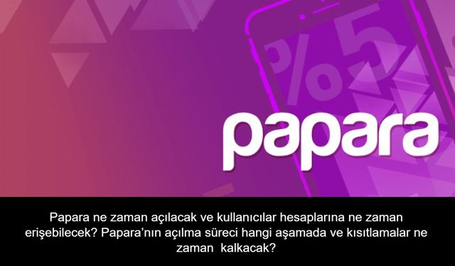 Papara ne zaman açılacak ve kullanıcılar hesaplarına ne zaman erişebilecek? Papara’nın açılma süreci hangi aşamada ve kısıtlamalar ne zaman  kalkacak?