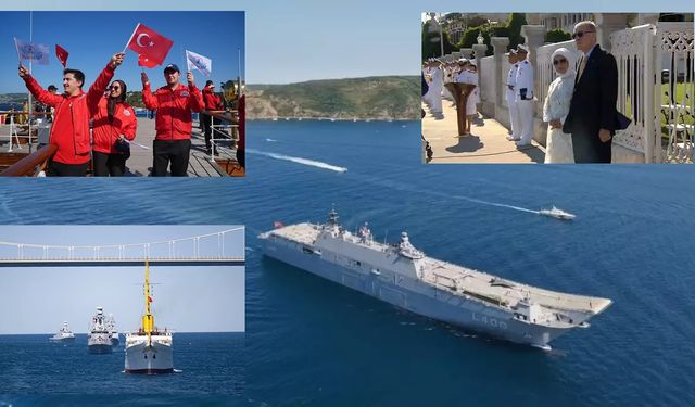 TEKNOFEST Mavi Vatan’da Tarihi An: TCG Anadolu ve 8 Gemiden İstanbul Boğazı’nda Görkemli Geçiş
