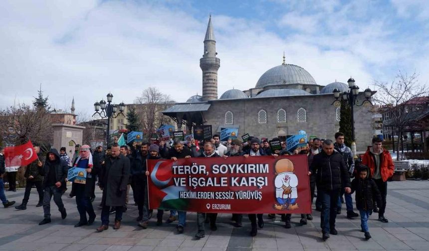 Erzurum’dan Filistin’e destek yürüyüşü