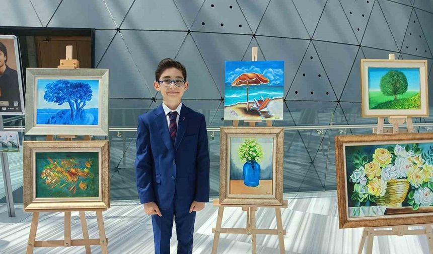 12 Yaşında şehit babası anısına resim sergisi açtı