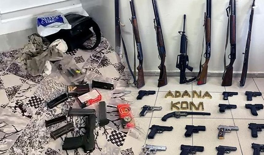 Adana Merkezli 23 İlde Düzenlenen Operasyonda Silah Kaçakçılığı ve Suç Örgütlerine Satış Hazırlığı Yapan Çete Çökertildi