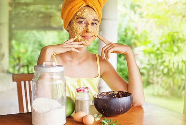 Caucasian Girl With Natural Mask