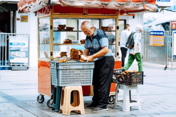 Street Vendor Selling Simit In I