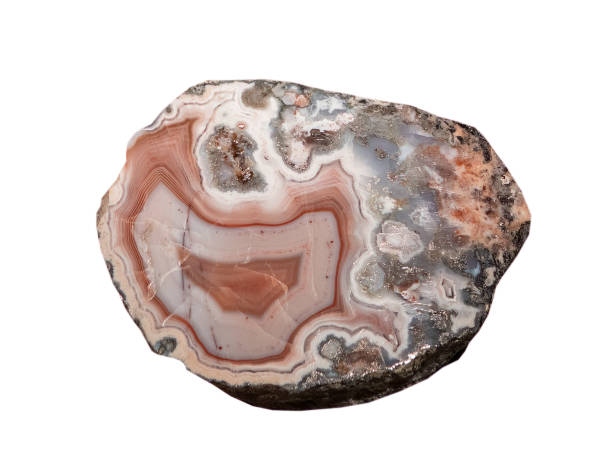 Agate Mineral On White Isolated