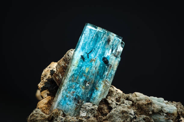 Blue Aquamarine With Schorl Incl