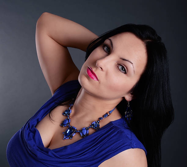 Sexy Woman In A Blue Dress