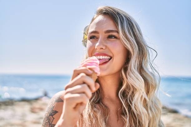 Young Blonde Girl Wearing Bikini