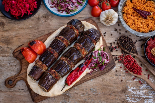 Eggplant Kebab On The Table Patl