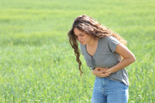 Woman Suffering Belly Ache In A